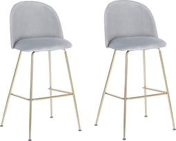 Beliani ARCOLA - Barkruk - Grijs - Fluweel