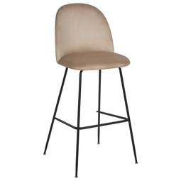 Beliani ARCOLA - Barkruk set van 2 - Taupe - Fluweel