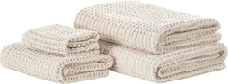 Beliani AREORA - Handdoek set - Beige - Katoen