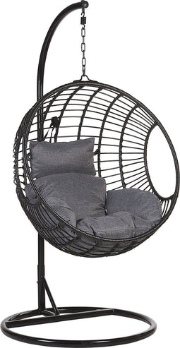 Beliani ASPIO - Hangstoel - Zwart - PE rotan