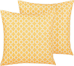 Beliani ASTAKOS - Tuinkussen set van 2 - Geel - Kunststof