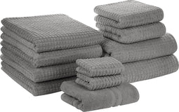 Beliani ATAI - Handdoek set - Grijs - Katoen