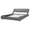 Beliani AVIGNON - Bed met LED-verlichting - Grijs - 160 x 200 cm - Kunstleer