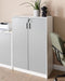 Beliani ZEHNA - Sideboard - Lichtgrijs/Wit - 117 cm - Vezelplaat