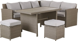 Beliani BARDI - Loungeset voor 5 - Beige - PE rotan