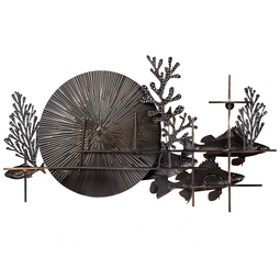 Beliani BARIUM - Wanddecoratie - Blauw/Goud - Metaal