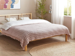 Beliani BERE - Bedsprei - Roze - 150 x 200 cm - Katoen
