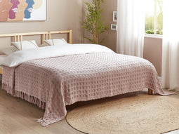 Beliani BERE - Bedsprei - Roze - 220 x 240 cm - Katoen