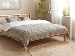 Beliani BERE - Bedsprei - Taupe - 150 x 200 cm - Katoen