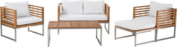 Beliani BERMUDA - Loungeset voor 4 - Lichte houtkleur - Acaciahout