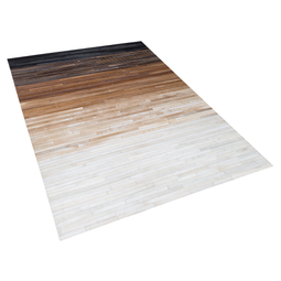 Beliani BEYLI - Vloerkleed - Zwart/Wit - 160 x 230 cm - Koeienhuid leer