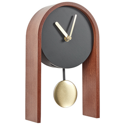 Beliani BLATTEN - Tafelklok - Donkerbruin/Zwart - MDF