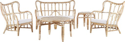 Beliani BRINDISI - Loungeset voor 4 - Beige - Rotan