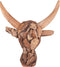 Beliani BULL HEAD - Wanddecoratie - Lichte houtkleur - Teakhout