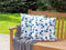 Beliani TORBORA - Tuinkussen set van 2 - Blauw/Wit - 45 x 45 cm - Polyester