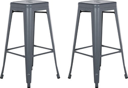 Beliani CABRILLO - Barkruk - Grijs - Metaal