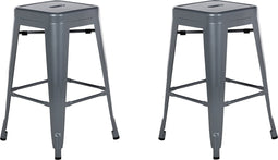 Beliani CABRILLO - Barkruk - Grijs - Metaal