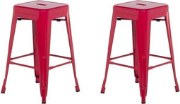 Beliani CABRILLO - Barkruk - Rood - Metaal