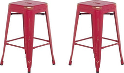 Beliani CABRILLO - Barkruk - Rood - Staal