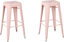 Beliani CABRILLO - Barkruk - Roze - Staal