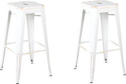 Beliani CABRILLO - Barkruk - Wit - Staal