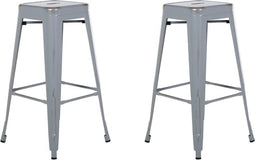 Beliani CABRILLO - Barkruk - Zilver - Metaal