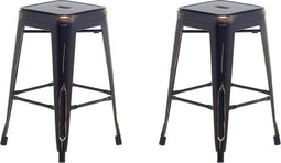 Beliani CABRILLO - Barkruk - Zwart - Metaal