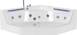 Beliani CACERES - Hoekbad whirlpool - Wit - Acryl