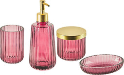 Beliani CARDENA - Badkamerset - Roze - Glas
