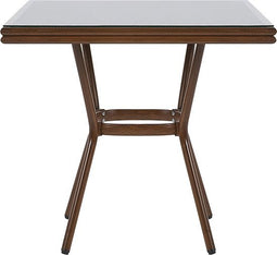 Beliani CASPRI - Tuintafel - Donkere houtkleur - Aluminium