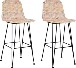 Beliani CASSITA - Barkruk - Beige - Rotan