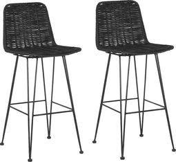 Beliani CASSITA - Barkruk - Zwart - Rotan