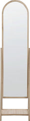 Beliani CHAMBERY - Staande spiegel - Lichte houtkleur - Paulowniahout