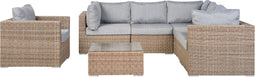 Beliani CONTARE - Loungeset voor 6 - Bruin - PE rotan