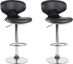 Beliani CONWAY - Barkruk set van 2 - Zwart - Kunstleer