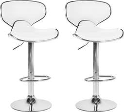 Beliani CONWAY - Barkruk verstelbaar - Wit - Kunstleer