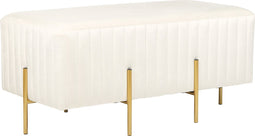 Beliani DAYTON - Voetenbankje - Wit - Fluweel