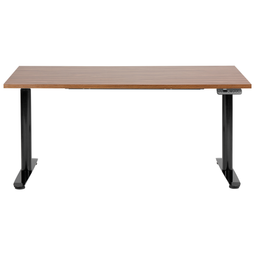 Beliani DESTIN IV - Elektrisch bureau - Donkerhout/Zwart - 160 cm - MDF