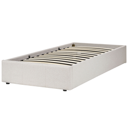 Beliani DINAN - Eenpersoonsbed - Lichtbeige - 90 x 200 cm - Polyester