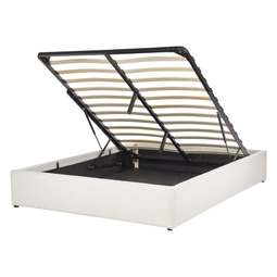 Beliani DINAN - Tweepersoonsbed - Wit - 140 x 200 cm - Bouclé