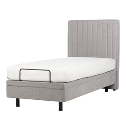 Beliani DUKE II - Eenpersoonsbed - Grijs - 90 x 200 cm - Polyester