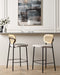 Beliani MAYETTA - Barkruk set van 2 - Beige - Polyester