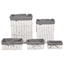 Beliani ELLA - Manden set - Grijs - Wilgenhout