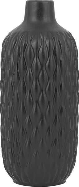 Beliani EMAR - Decoratieve vaas - Zwart - Steengoed