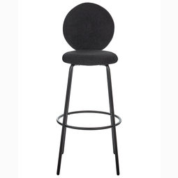 Beliani EMERY - Barkruk set van 2 - Zwart - Bouclé