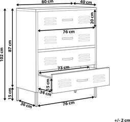 Beliani ENAGO - Commode - Zwart - Staal