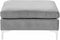 Beliani EVJA - Hoekbank met ottomaan - Grijs - Fluweel