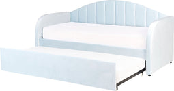 Beliani EYBURIE - Onderschuifbed - Blauw - Fluweel