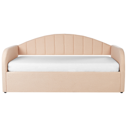 Beliani EYBURIE - Slaapbank - Perzik - 90 x 200 cm - Bouclé