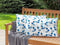 Beliani TORBORA - Tuinkussen set van 2 - Blauw/Wit - 40 x 60 cm - Polyester